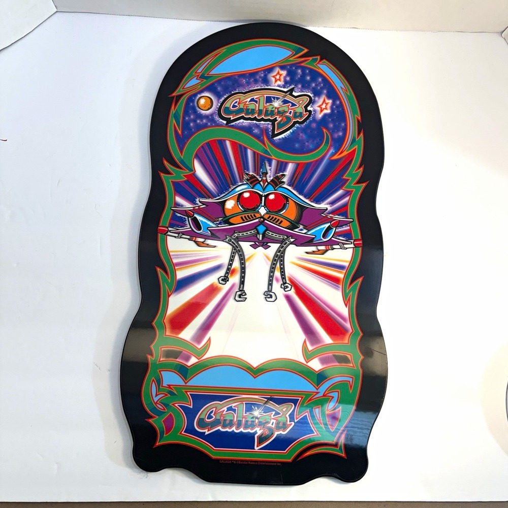 Galaga Arcade Video Game Hologram Decorative Wall Panel Plaque 10 x 19 in NWT